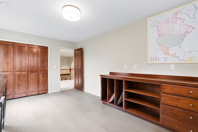 interior space with light hardwood / wood-style flooring