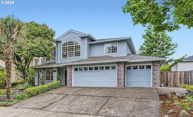 view of front of home with a garage