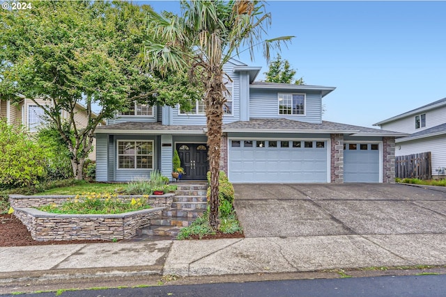 view of front of house featuring a garage