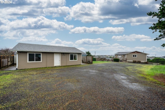 view of single story home