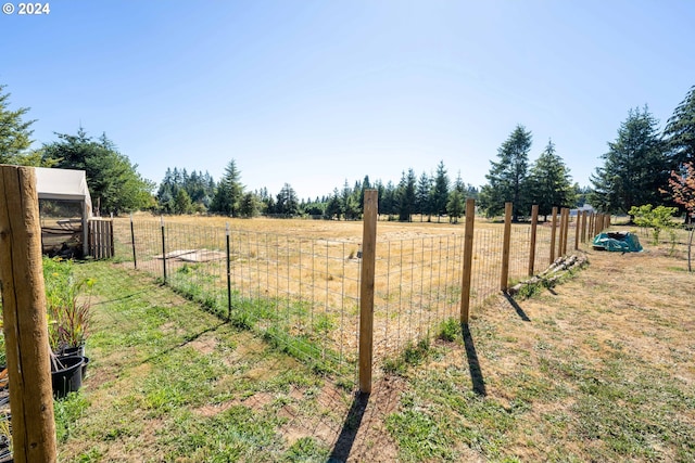 view of yard featuring a rural view