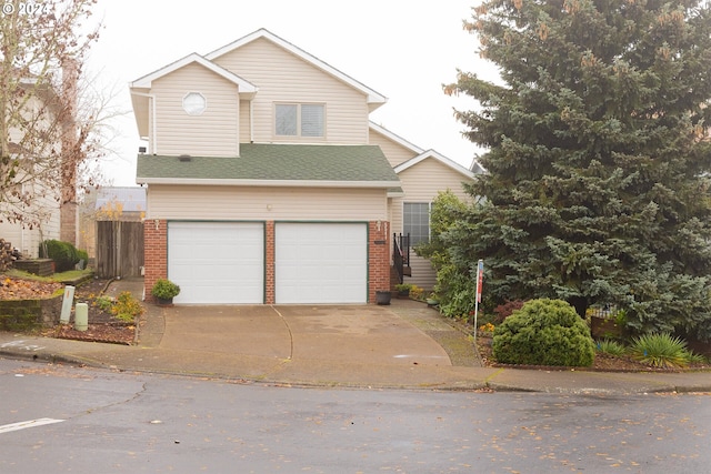 view of front facade with a garage