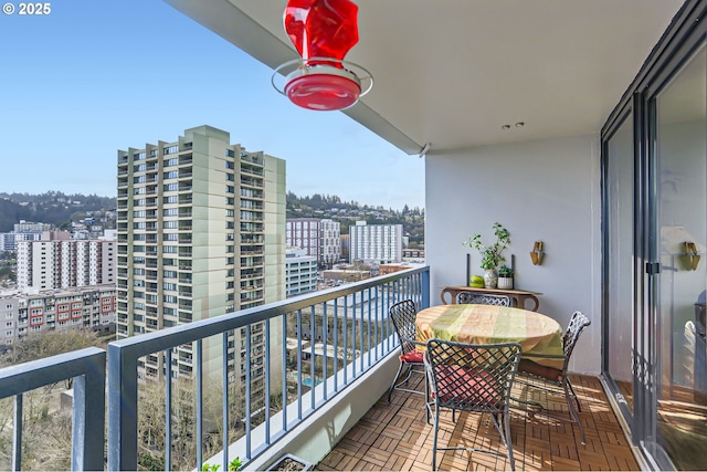 balcony with a city view