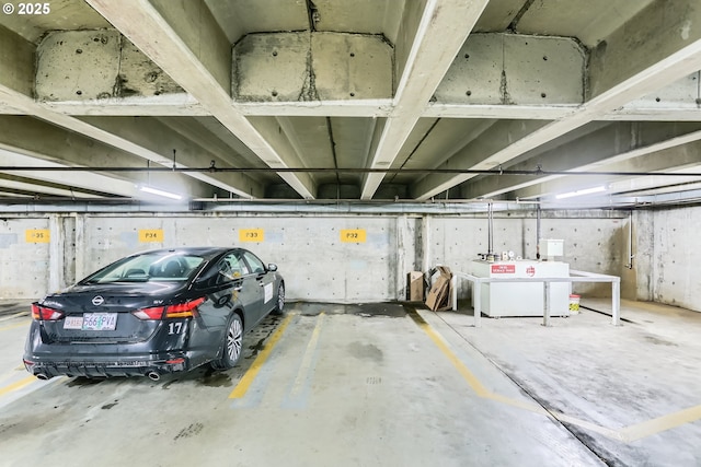 view of parking garage