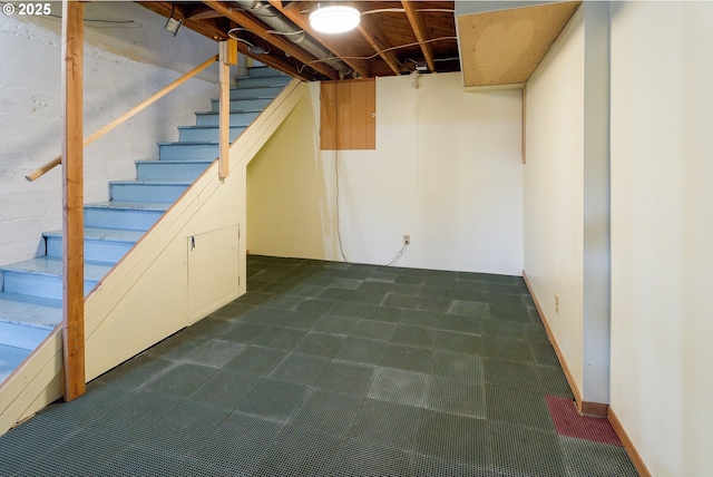 6312 SW Lesser Way, Portland, OR 97219 - basement featuring stairway and dark carpet