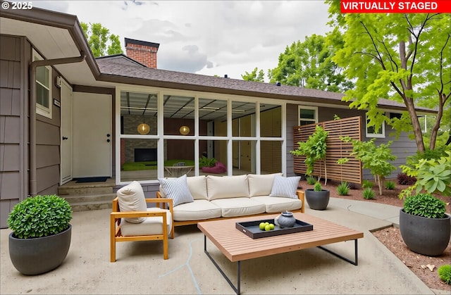 6312 SW Lesser Way, Portland, OR 97219 - view of patio / terrace with an outdoor living space