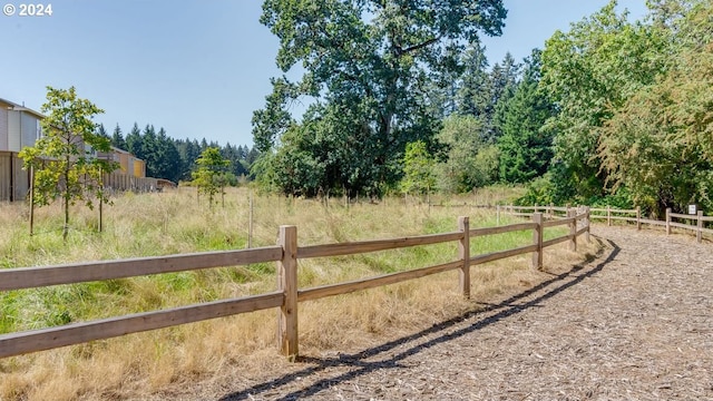 view of yard featuring a rural view