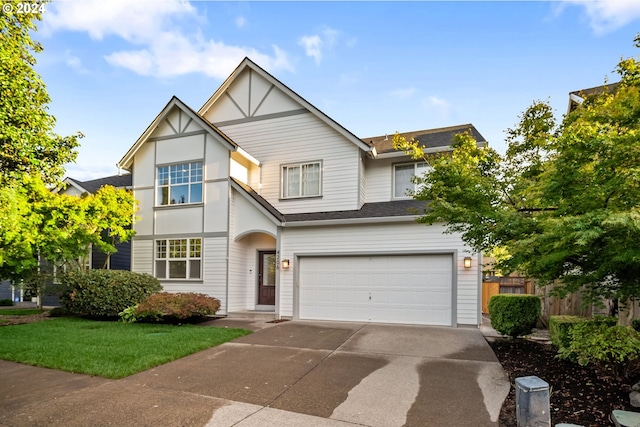 view of front of home with a front lawn