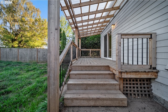 wooden deck with a pergola