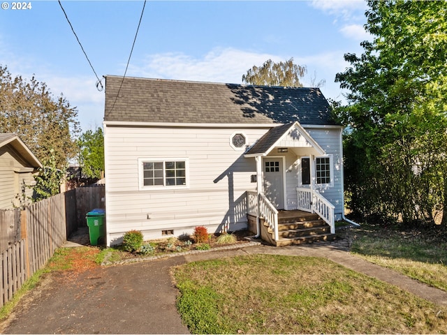 view of bungalow-style home