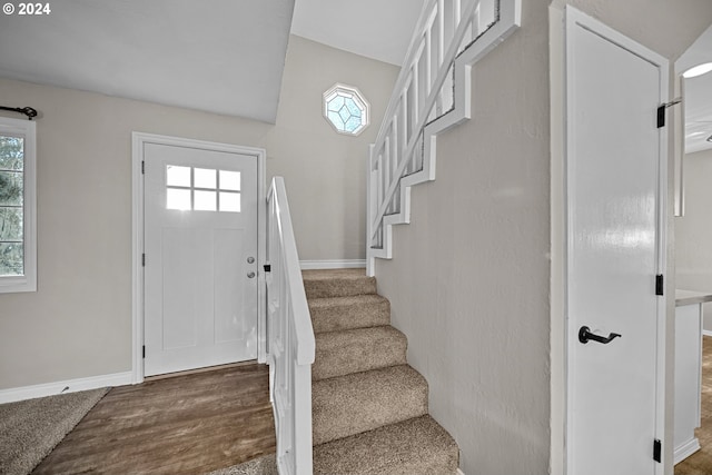 entryway featuring dark hardwood / wood-style floors