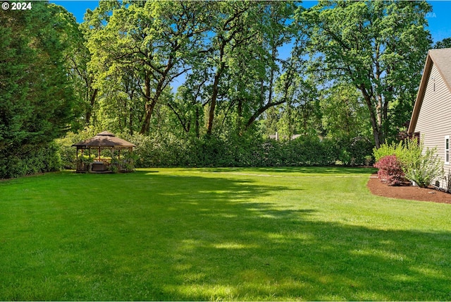 view of yard with a gazebo