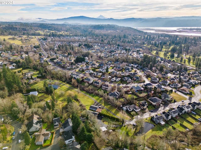 bird's eye view featuring a mountain view