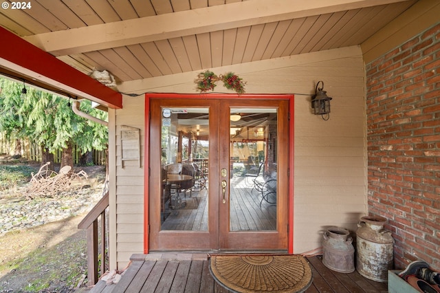 entrance to property with french doors