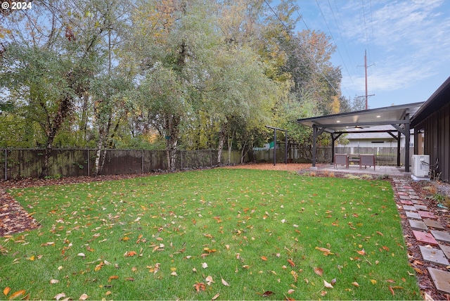 view of yard with a patio area