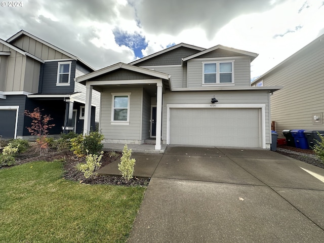 view of front of home with a garage