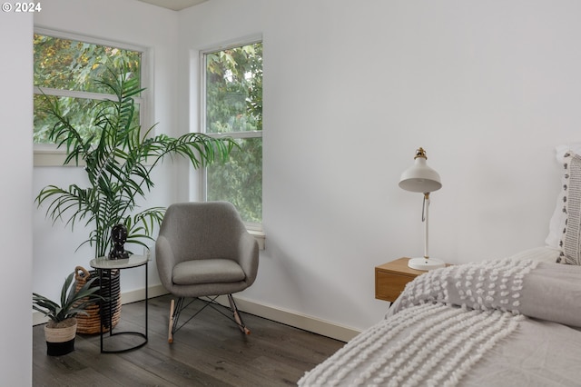 bedroom featuring dark hardwood / wood-style flooring