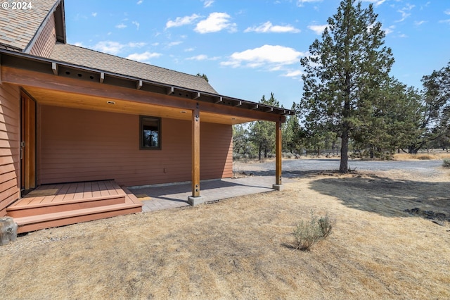 exterior space with a wooden deck