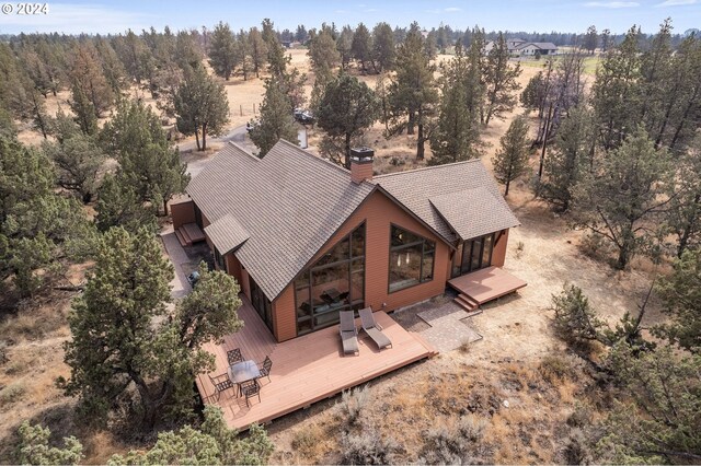 bird's eye view with a mountain view