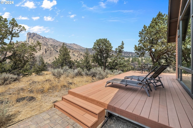 deck featuring a mountain view