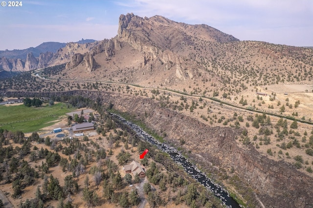 property view of mountains with a rural view