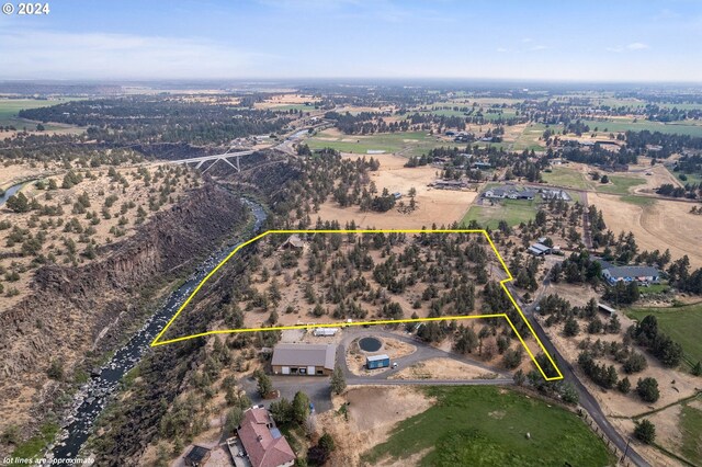 aerial view with a rural view