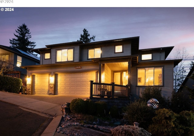 view of front of home featuring a garage