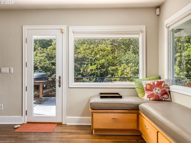 sitting room featuring hardwood / wood-style floors