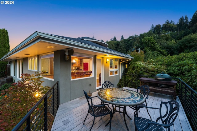 view of deck at dusk