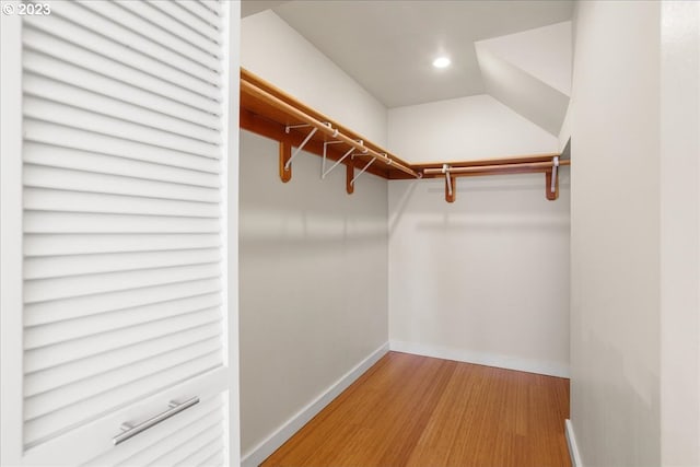 spacious closet with light wood-type flooring