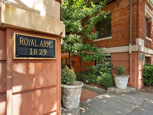 details featuring brick siding