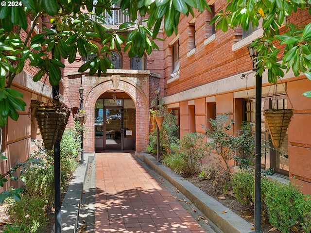 entrance to property with french doors