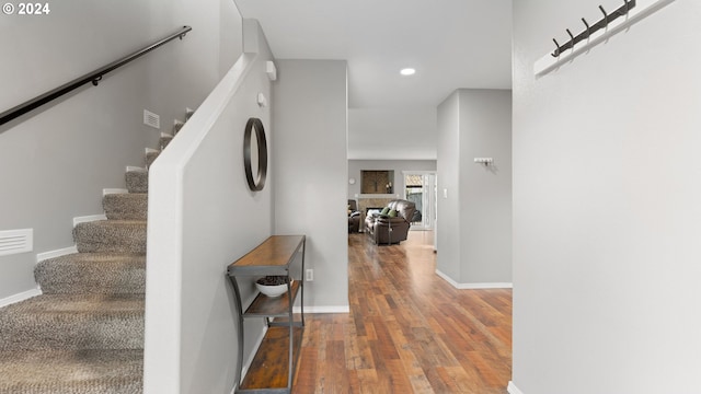 interior space with hardwood / wood-style flooring