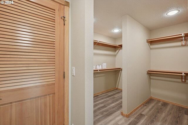 spacious closet featuring hardwood / wood-style floors