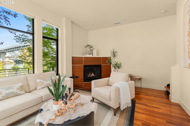 living room featuring hardwood / wood-style flooring