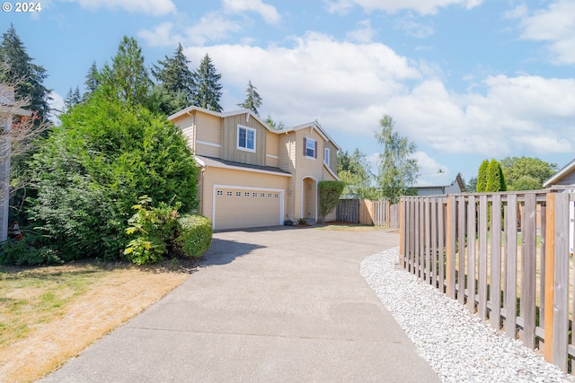 view of front of property featuring a garage