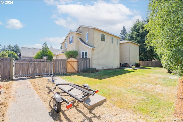 exterior space with a yard