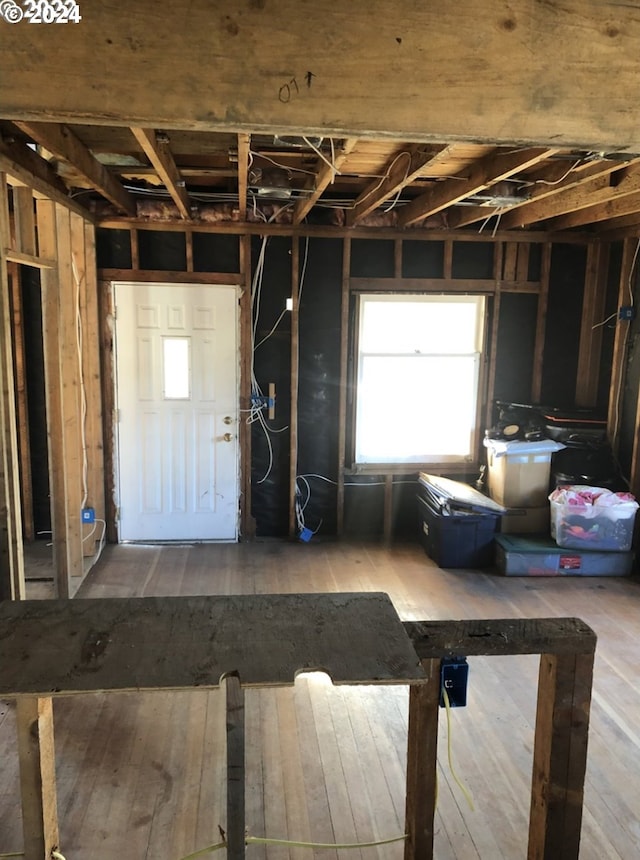 miscellaneous room with hardwood / wood-style flooring