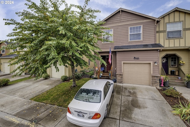 view of property with a garage