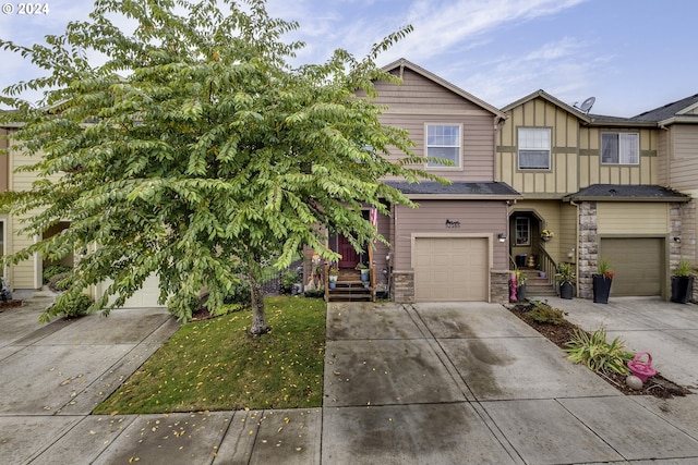 view of front of home with a garage