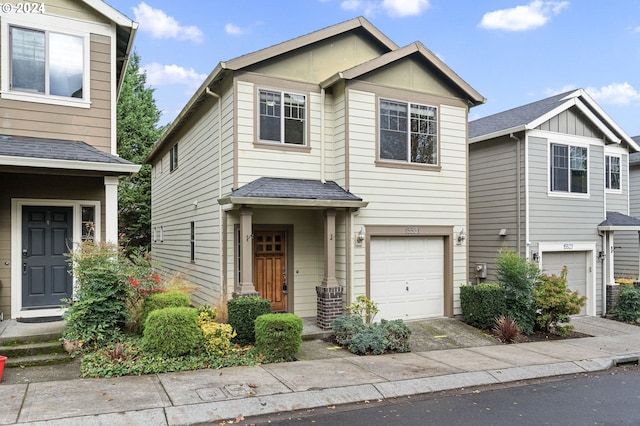 view of front facade with a garage