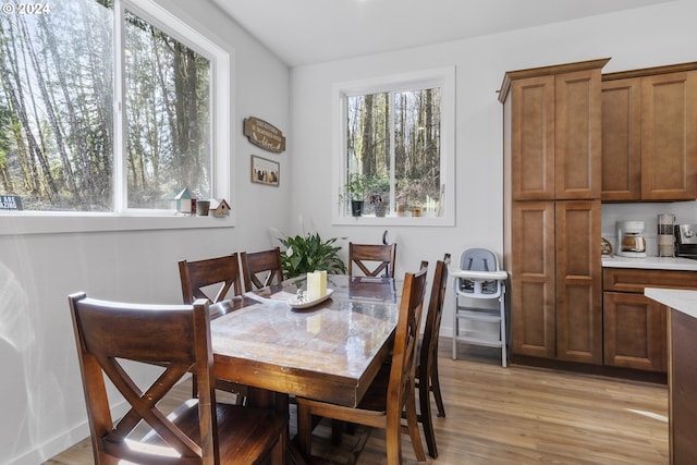 dining area featuring light hardwood / wood-style flooring