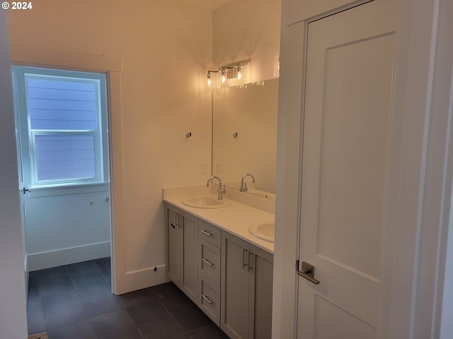 bathroom featuring tile patterned floors and vanity