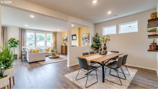 dining room featuring wood-type flooring