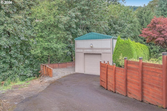 view of garage