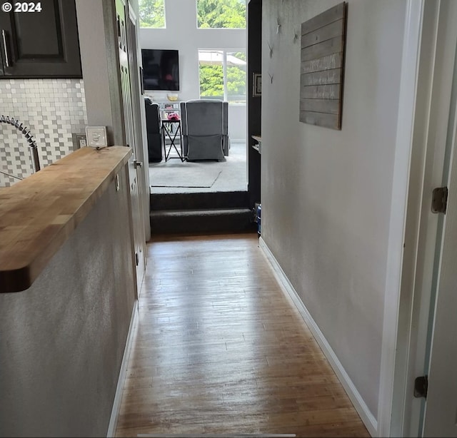 hall featuring hardwood / wood-style flooring