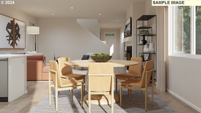 dining room featuring light hardwood / wood-style floors