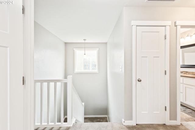 stairway with carpet