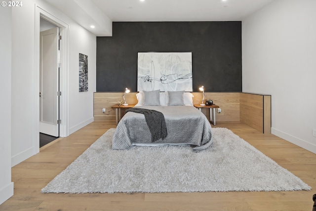 bedroom featuring light wood-type flooring