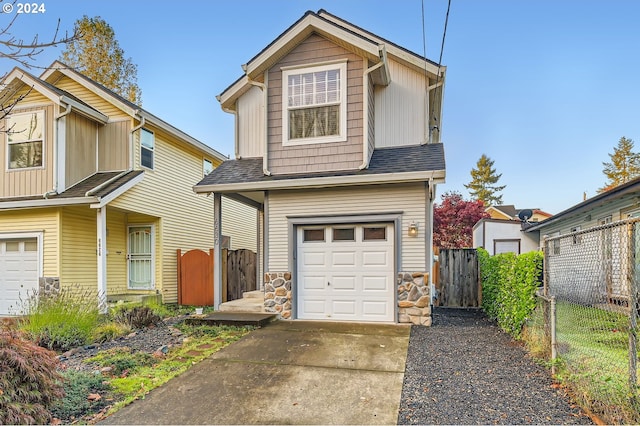 view of property with a garage